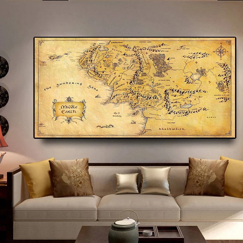 Arthia Designs - Vintage Lord Of The Rings Map Canvas Art - Review