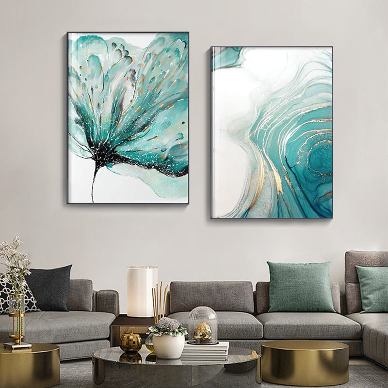 Arthia Designs - Abstract Blue Moon Flowers Canvas Art - Review