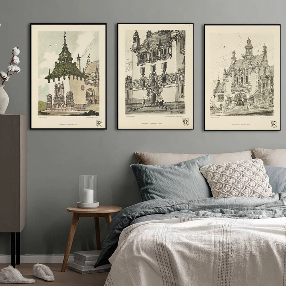 Arthia Designs - Vintage European Architecture Painting Canvas Art - Review