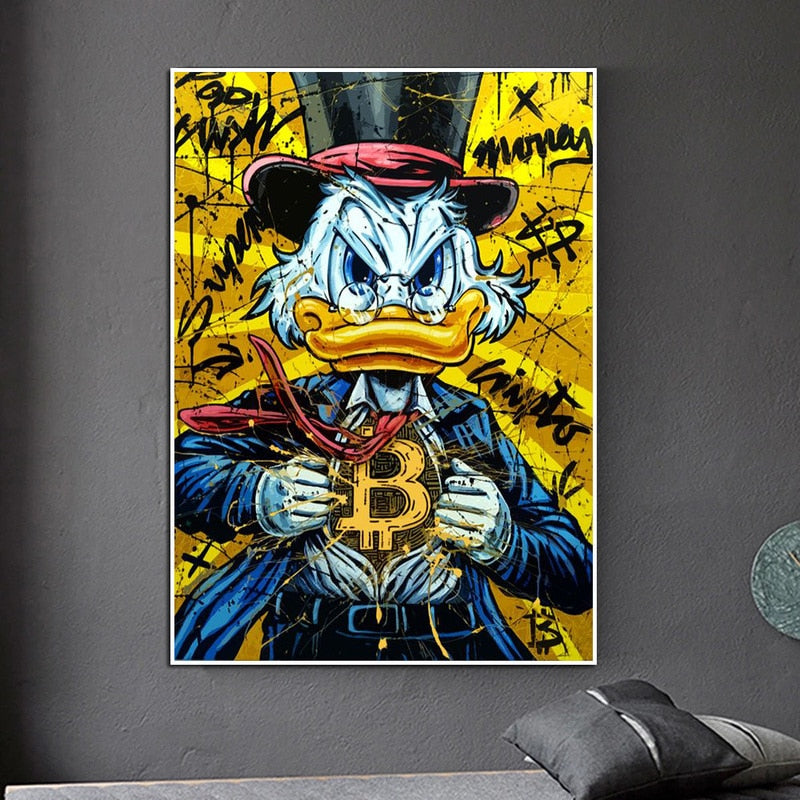 Arthia Designs - Donald Duck Bitcoin Graffiti Canvas Art - Review