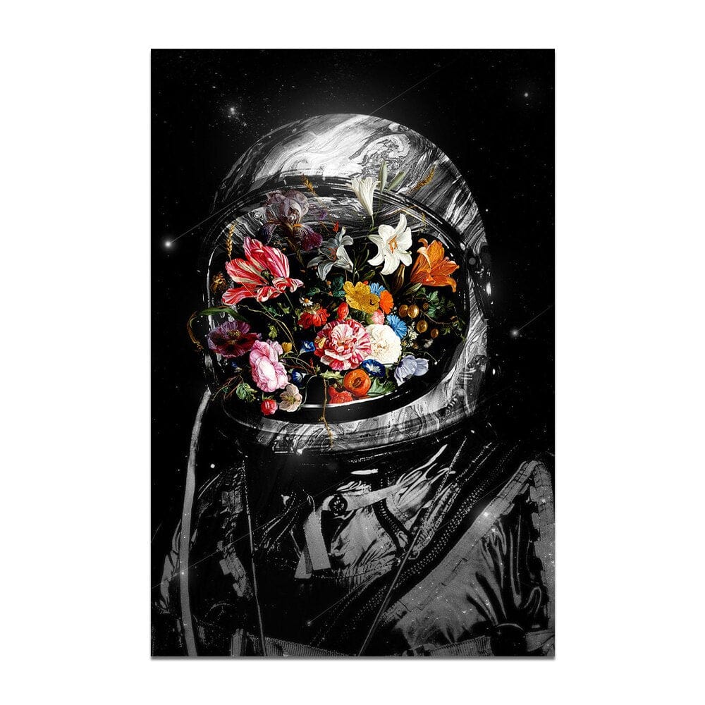 Arthia Designs - Surrealism Astronaut Skull Flower Canvas Art - Review