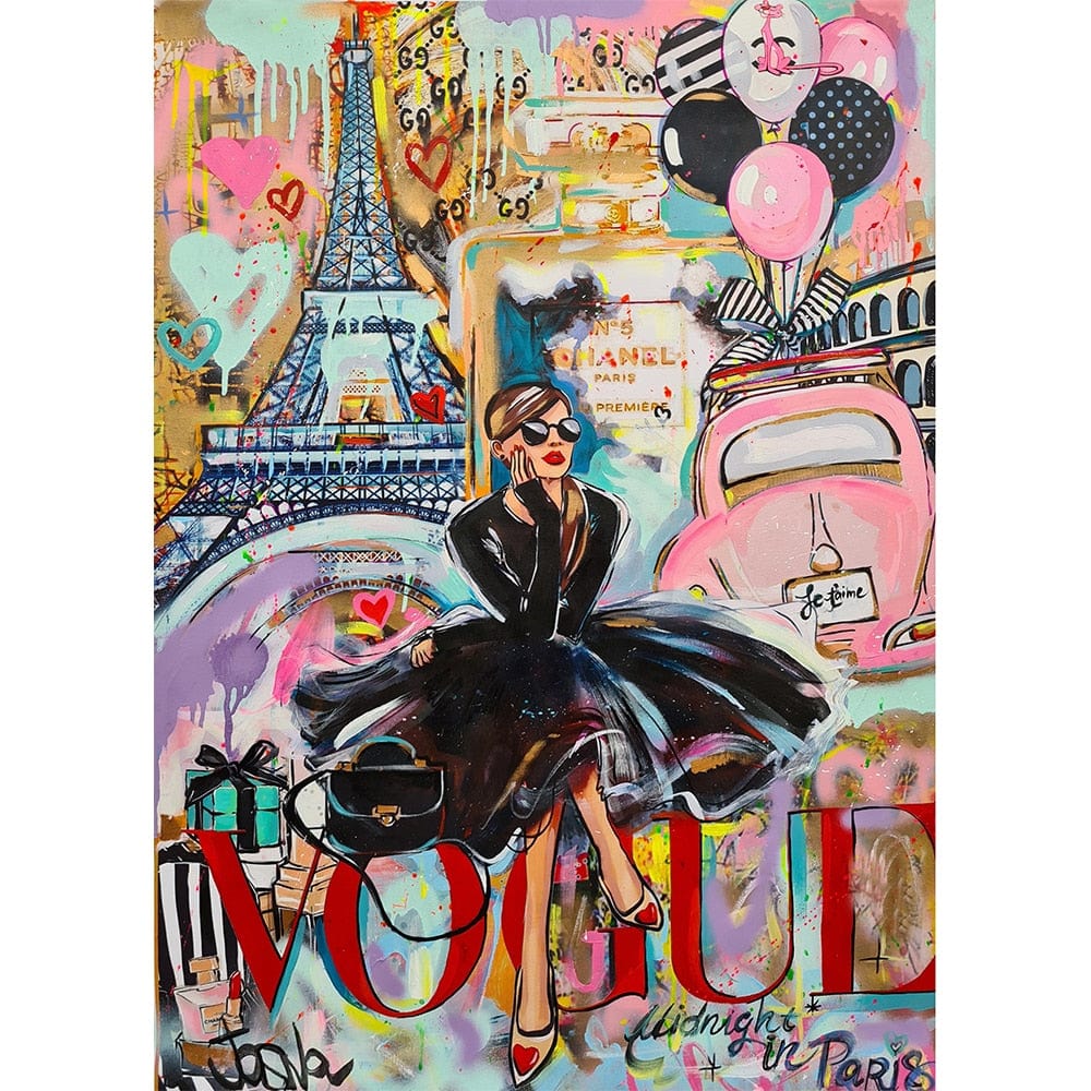 Arthia Designs - Graffiti Paris Vogue Magazine Canvas Art - Review