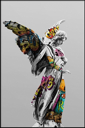 Arthia Designs - Graffiti Michelangelo Renaissance Statue Canvas Art - Review