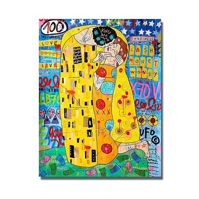 Arthia Designs - Banksy Gustav Klimt Graffiti 1 Canvas Art - Review