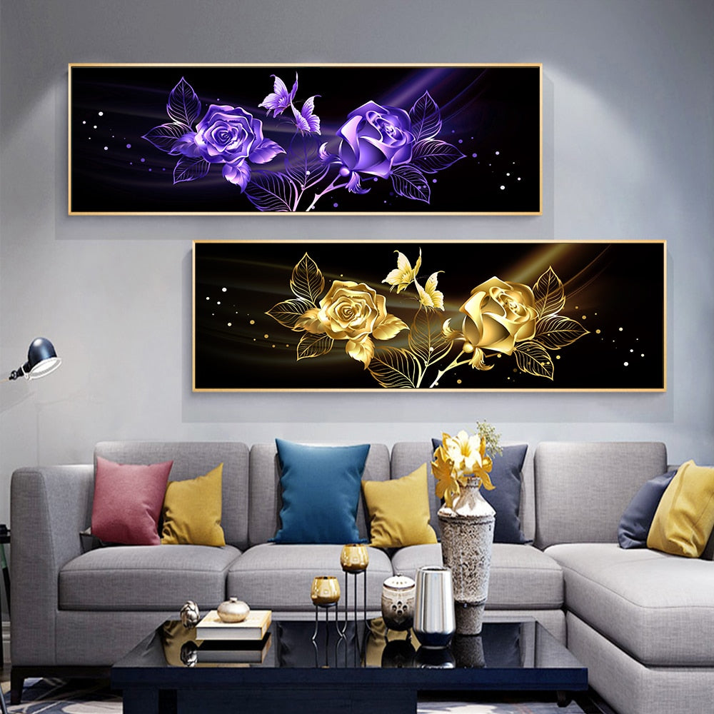 Arthia Designs - Modern Abstract Golden Flower Canvas Art - Review