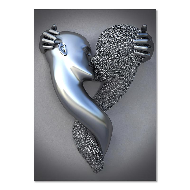 Arthia Designs - Abstract Sexy Couple Metal Figure Canvas Art - Review