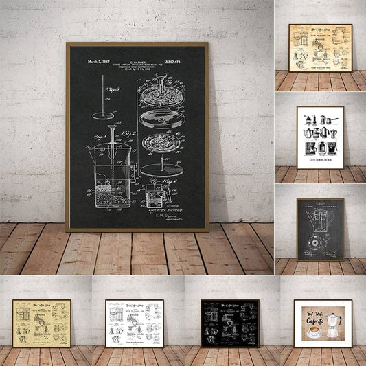 Arthia Designs - Classic Coffee Pot Blueprint Canvas Art - Review