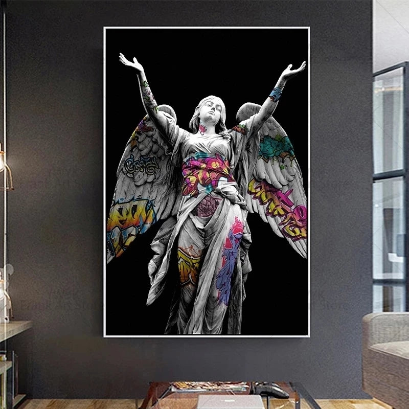 Arthia Designs - Graffiti Michelangelo Renaissance Statue Canvas Art - Review