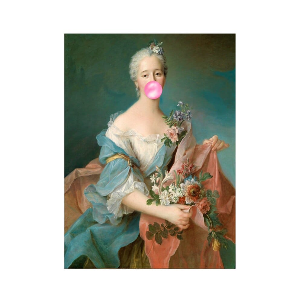 Arthia Designs - Vintage Women Blowing Bubble Gum Canvas Art - Review