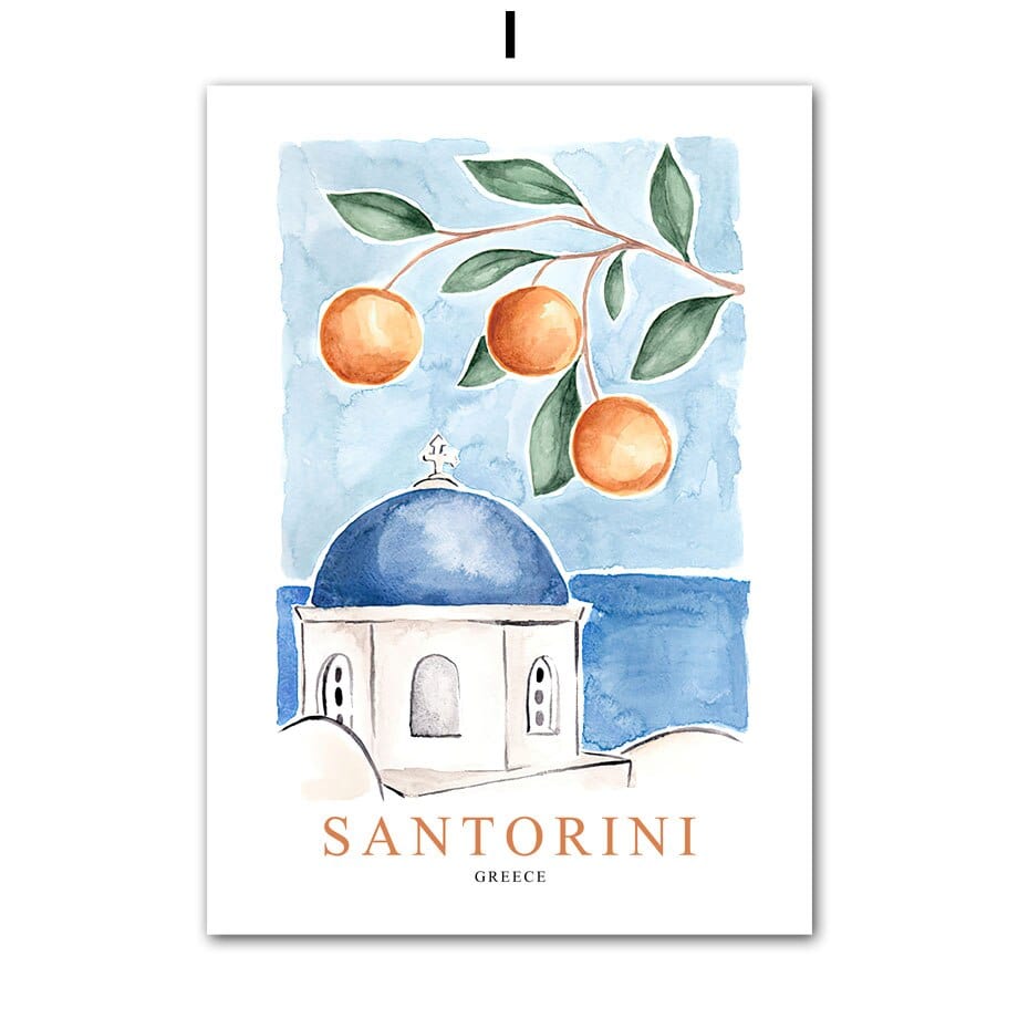 Arthia Designs - Amalfi Coast Santorini Street Canvas Art - Review