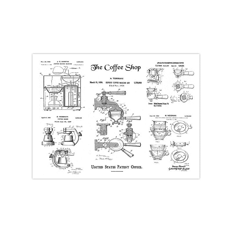 Arthia Designs - Classic Coffee Pot Blueprint Canvas Art - Review