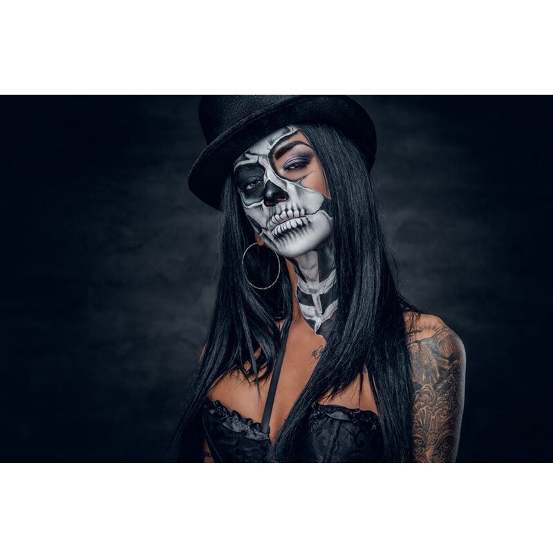 Arthia Designs - Skull Face Tattoo Girl Canvas Art - Review