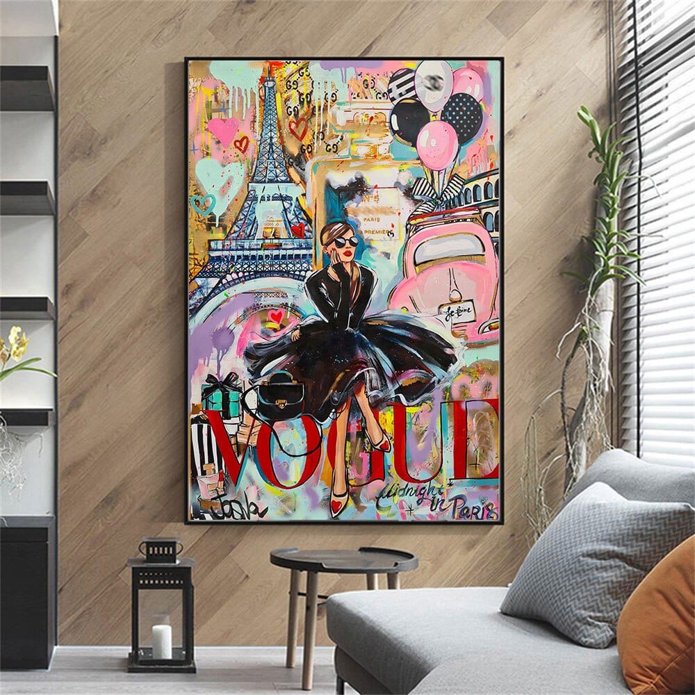 Arthia Designs - Graffiti Paris Vogue Magazine Canvas Art - Review