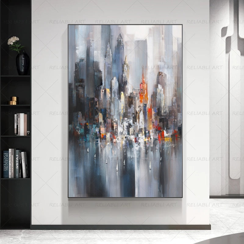 Arthia Designs - Abstract Rainy City View Canvas Art - Review