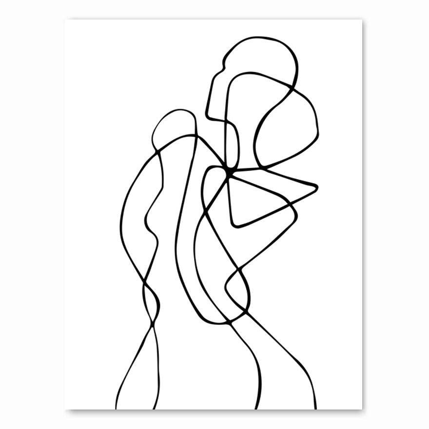 Arthia Designs - Abstract Figures Line Sexy Woman Canvas Art - Review