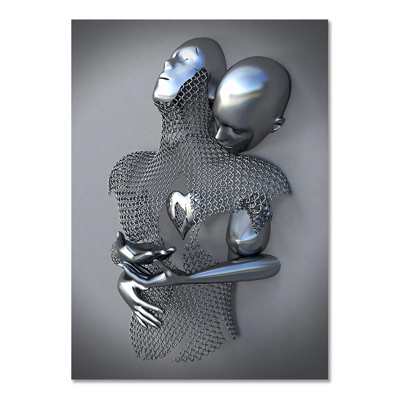 Arthia Designs - Abstract Sexy Couple Metal Figure Canvas Art - Review