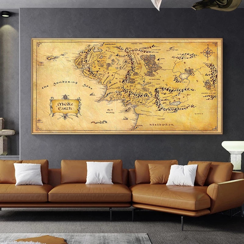 Arthia Designs - Vintage Lord Of The Rings Map Canvas Art - Review