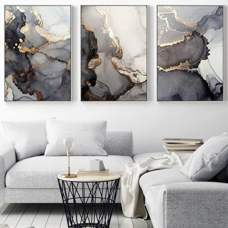 Arthia Designs - Abstract Luxury Black Ash Marble Canvas Art - Review