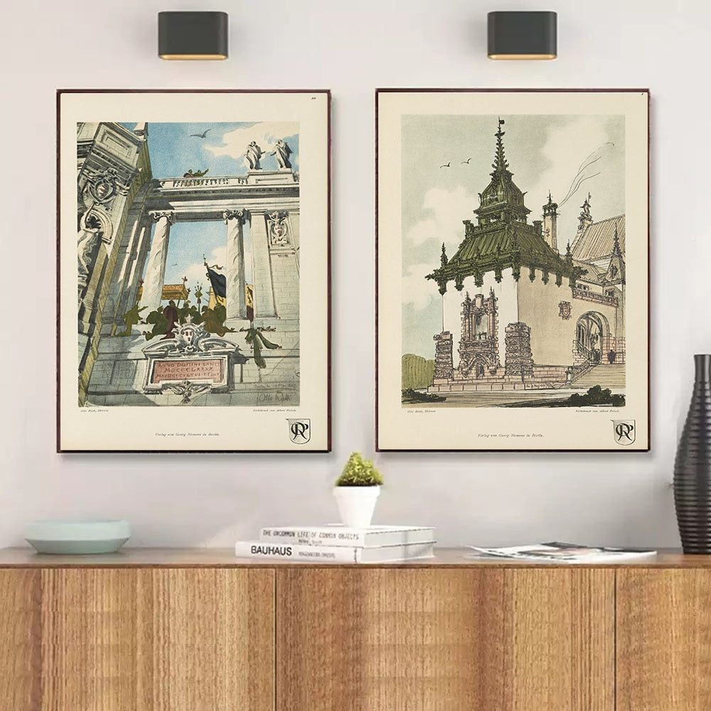 Arthia Designs - Vintage European Architecture Painting Canvas Art - Review