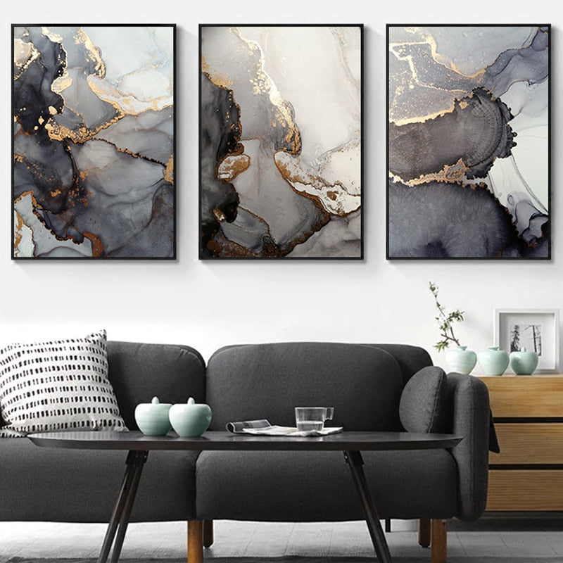 Arthia Designs - Abstract Luxury Black Ash Marble Canvas Art - Review