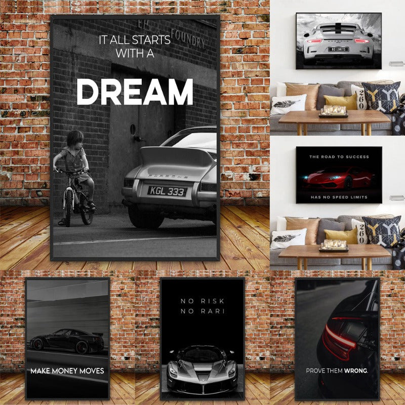 Arthia Designs - Inspirational Dream Car Quote Canvas Art - Review