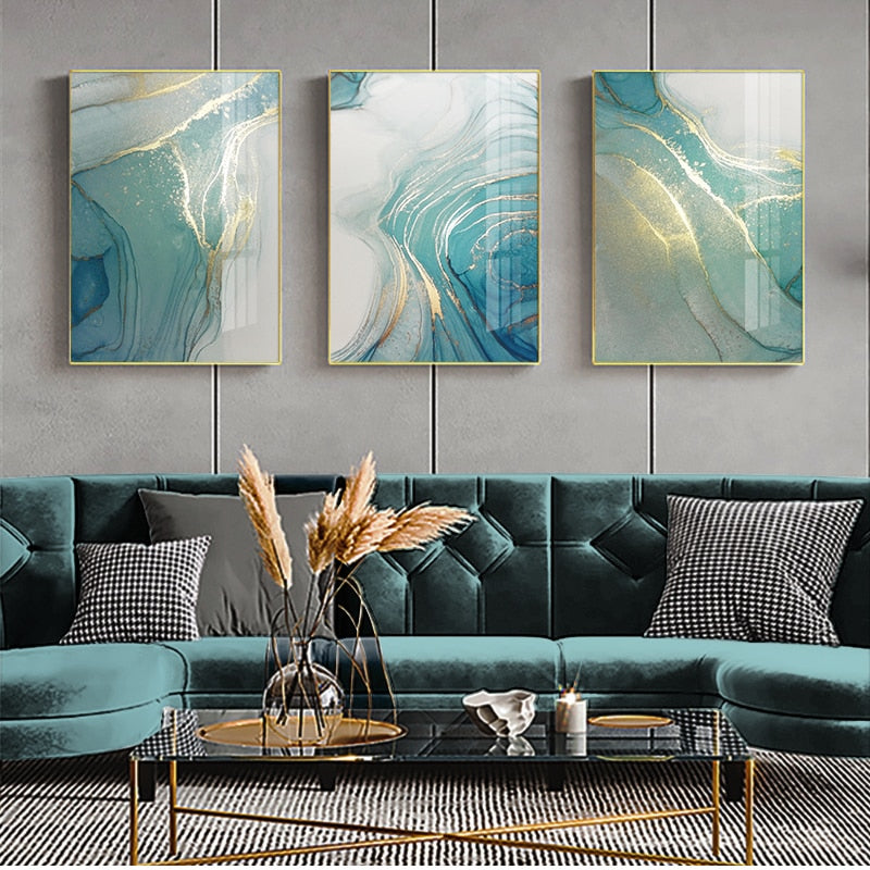 Arthia Designs - Abstract Luxury Blue Ocean Canvas Art - Review