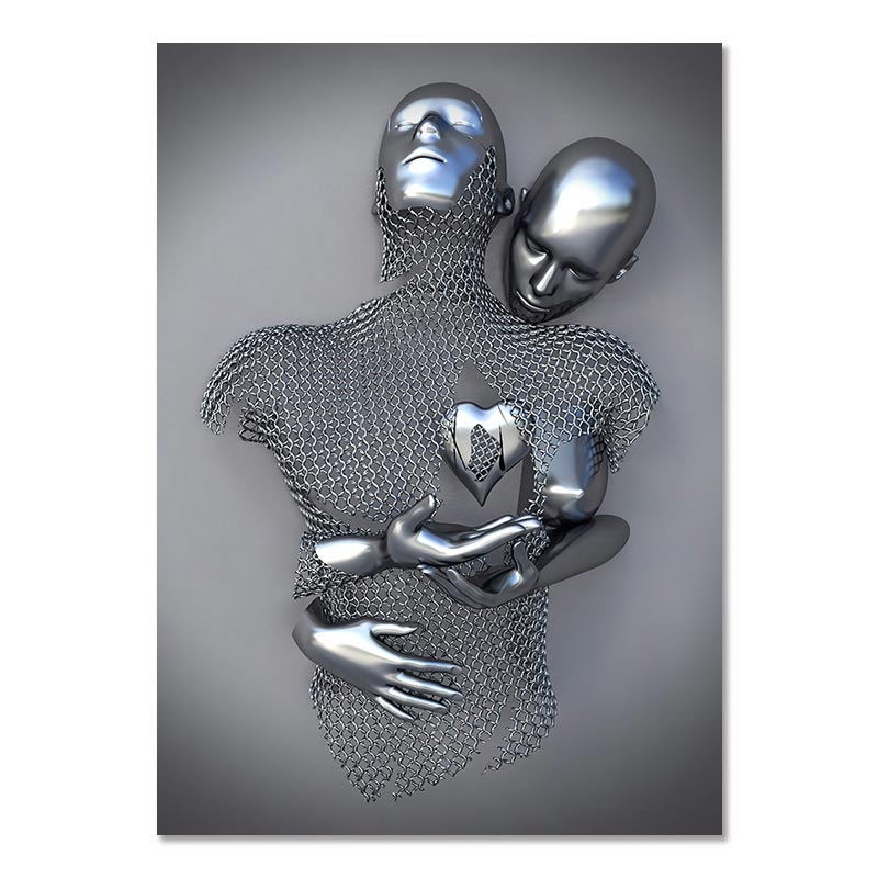 Arthia Designs - Abstract Sexy Couple Metal Figure Canvas Art - Review