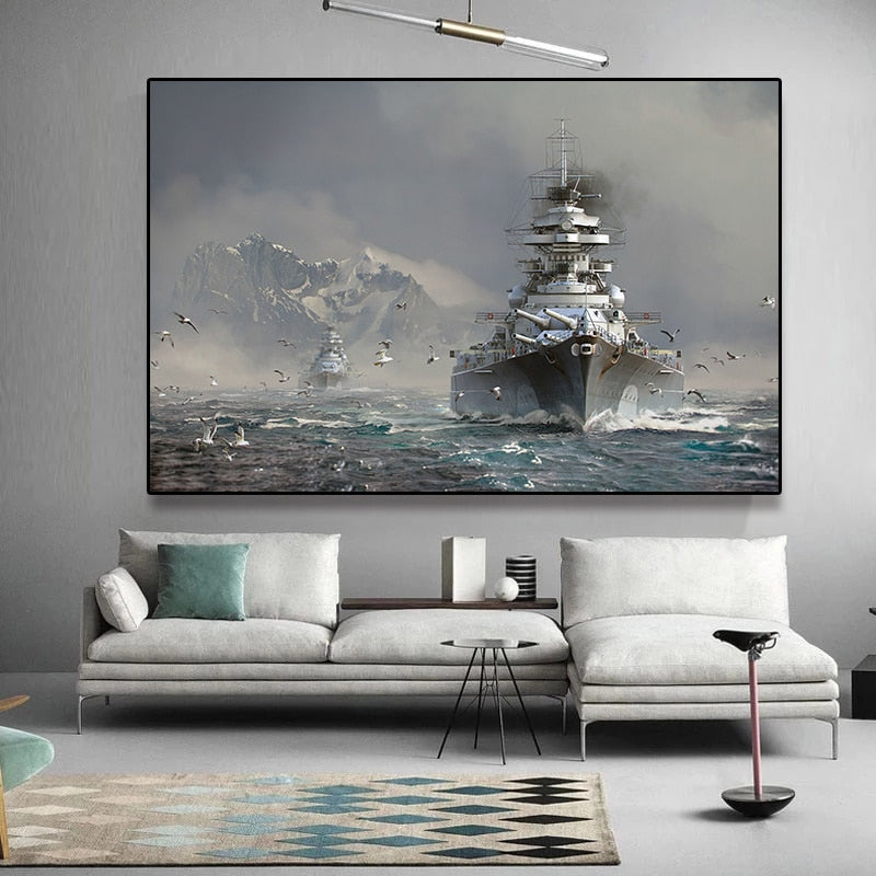 Arthia Designs - Bismarck Class Battleship Canvas Art - Review