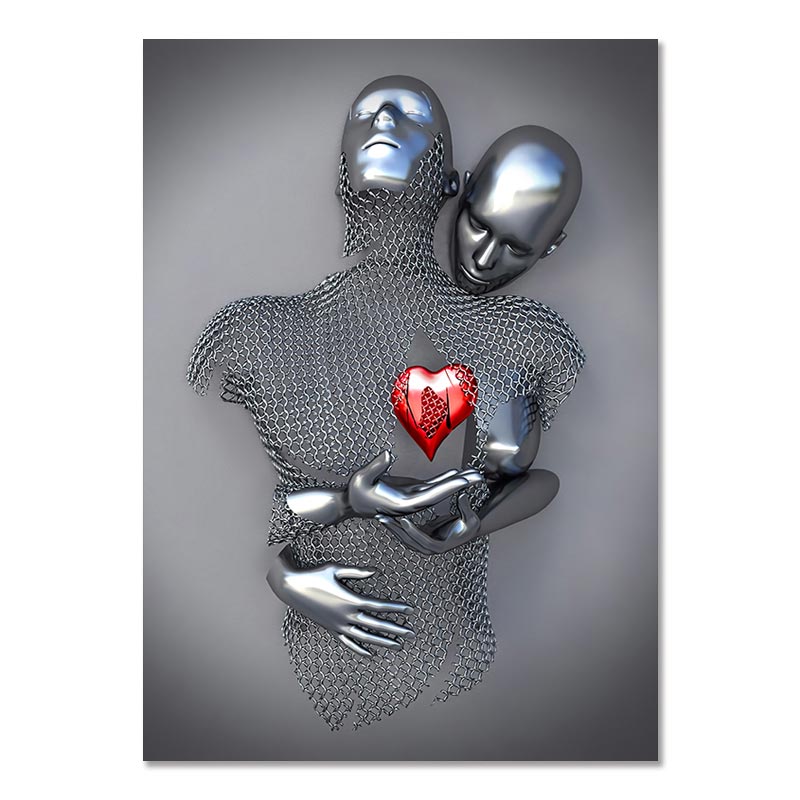 Arthia Designs - Abstract Sexy Couple Metal Figure Canvas Art - Review