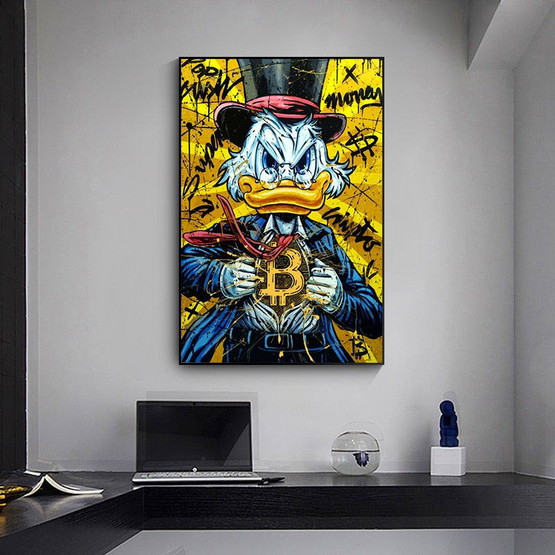 Arthia Designs - Donald Duck Bitcoin Graffiti Canvas Art - Review