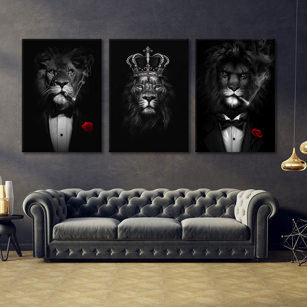 Arthia Designs - Smoking Lion Monkey Tiger Canvas Art - Review