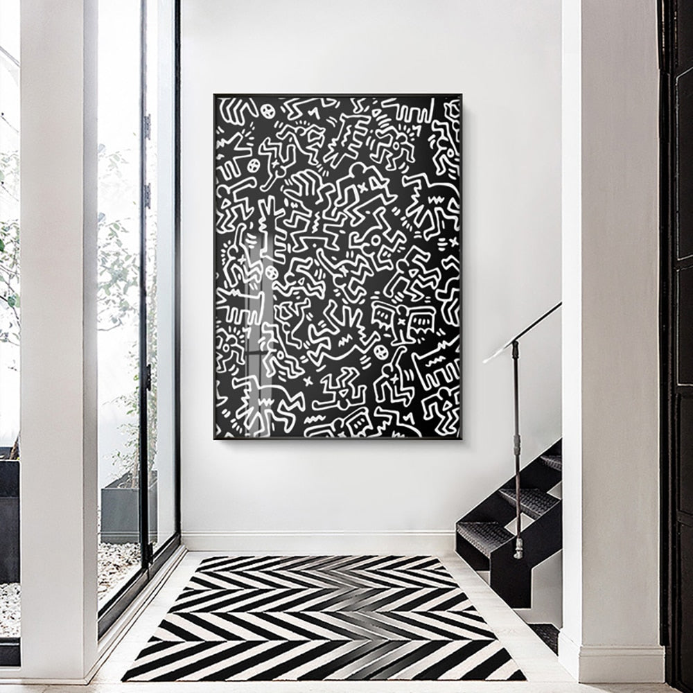 Arthia Designs - Abstract Black White Keith Artwork Canvas Art - Review