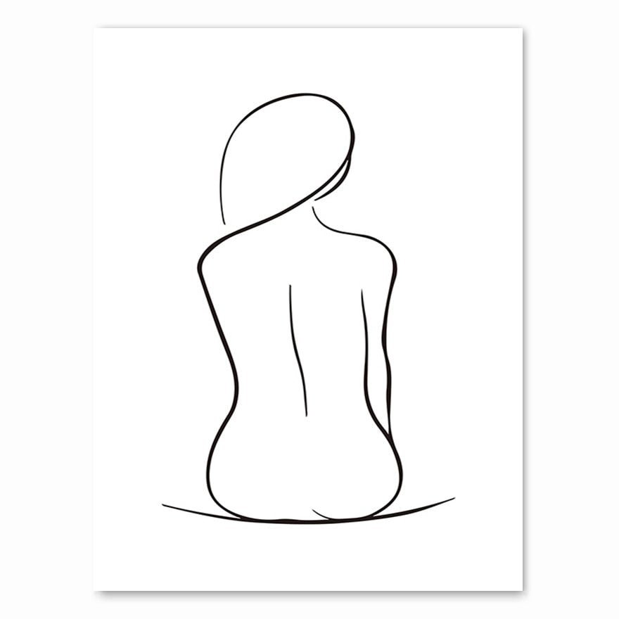 Arthia Designs - Abstract Figures Line Sexy Woman Canvas Art - Review