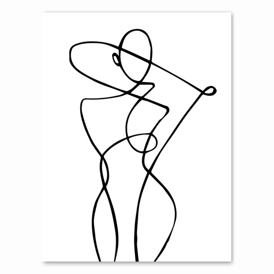 Arthia Designs - Abstract Figures Line Sexy Woman Canvas Art - Review