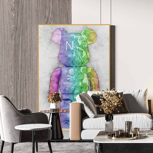 Arthia Designs - Colorful Street Fashion Bear Canvas Art - Review