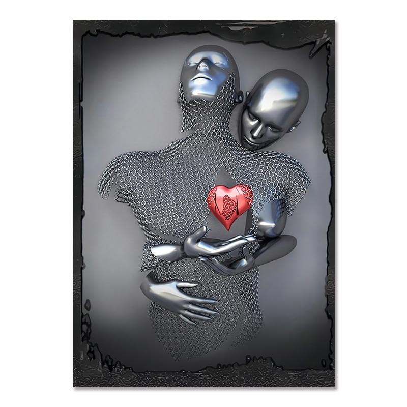 Arthia Designs - Abstract Sexy Couple Metal Figure Canvas Art - Review