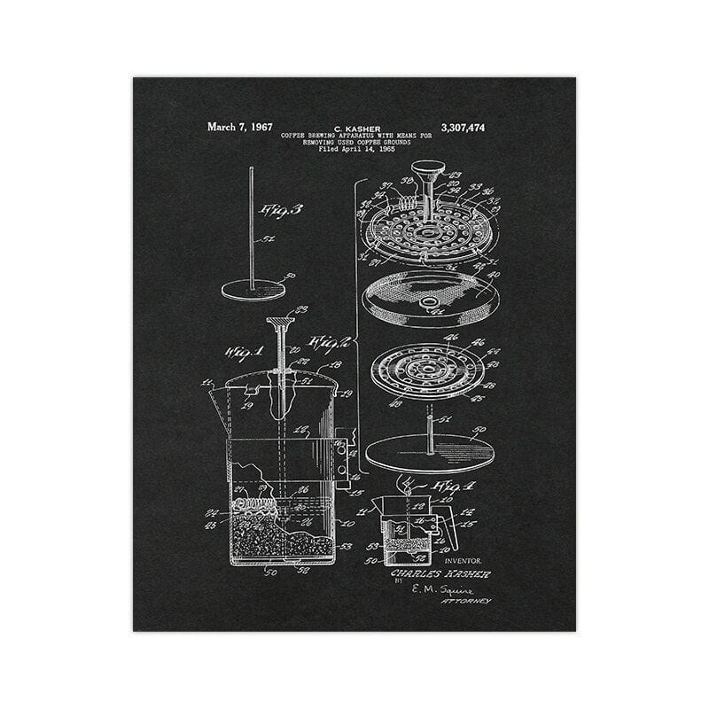 Arthia Designs - Classic Coffee Pot Blueprint Canvas Art - Review