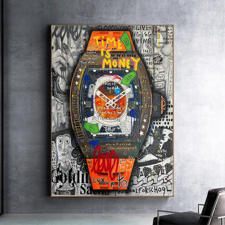 Arthia Designs - Time Is Money Watch Graffiti Canvas Art - Review