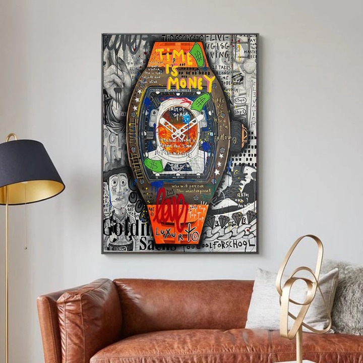 Arthia Designs - Time Is Money Watch Graffiti Canvas Art - Review