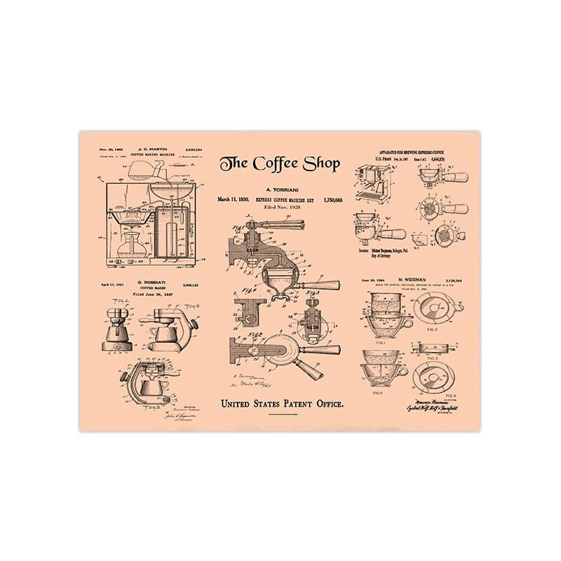 Arthia Designs - Classic Coffee Pot Blueprint Canvas Art - Review