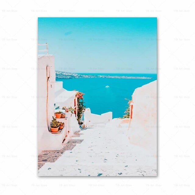 Arthia Designs - Santorini Summer View Gallery Wall Canvas Art - Review