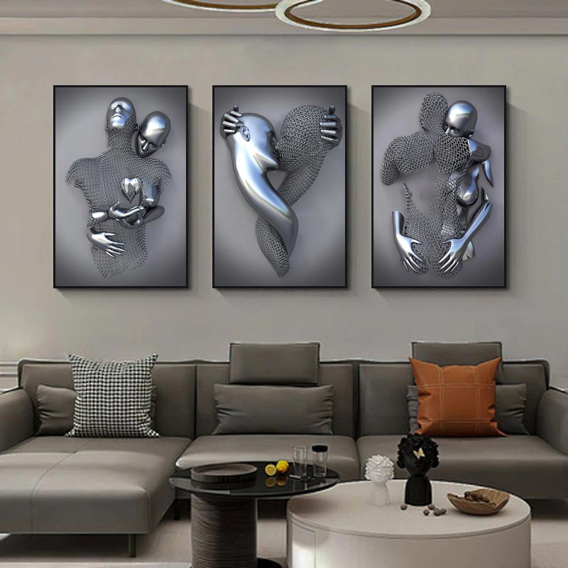 Arthia Designs - Abstract Sexy Couple Metal Figure Canvas Art - Review