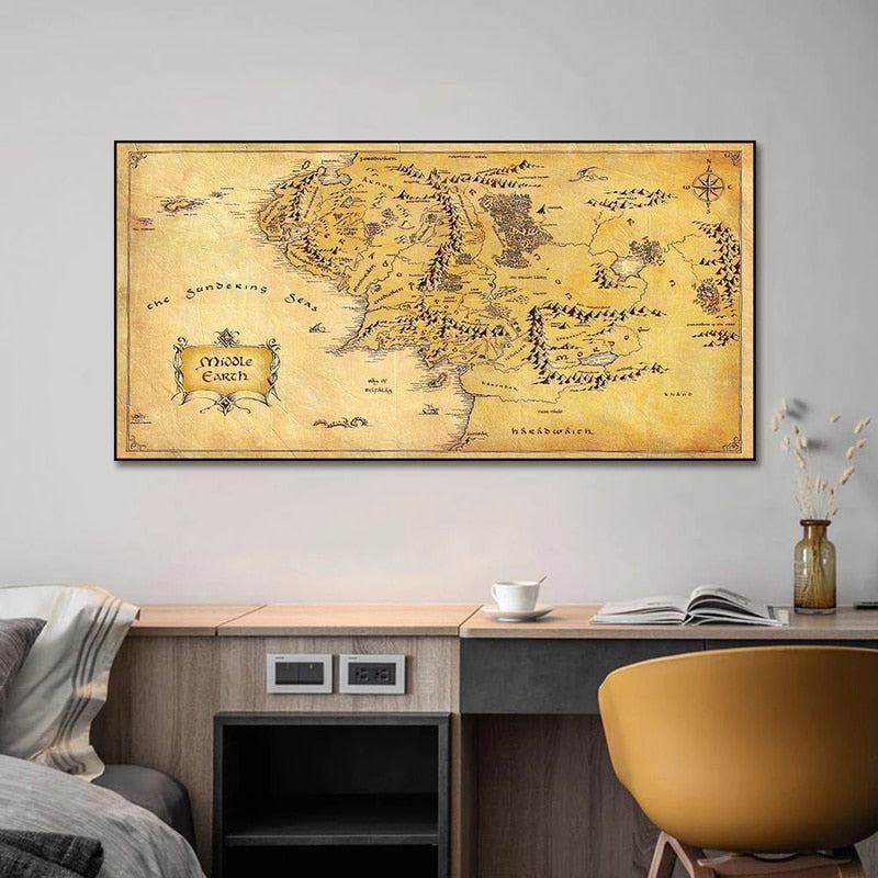 Arthia Designs - Vintage Lord Of The Rings Map Canvas Art - Review