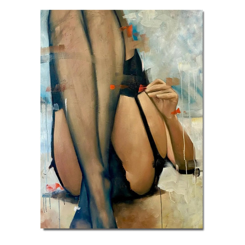 Arthia Designs - Sexy Girl in Black Lingerie Canvas Art - Review