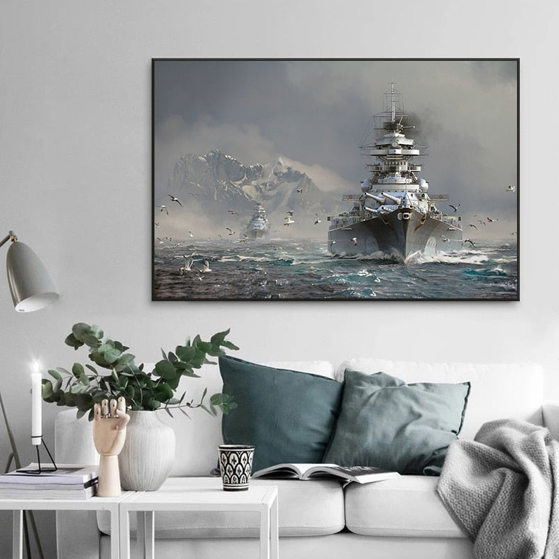 Arthia Designs - Bismarck Class Battleship Canvas Art - Review