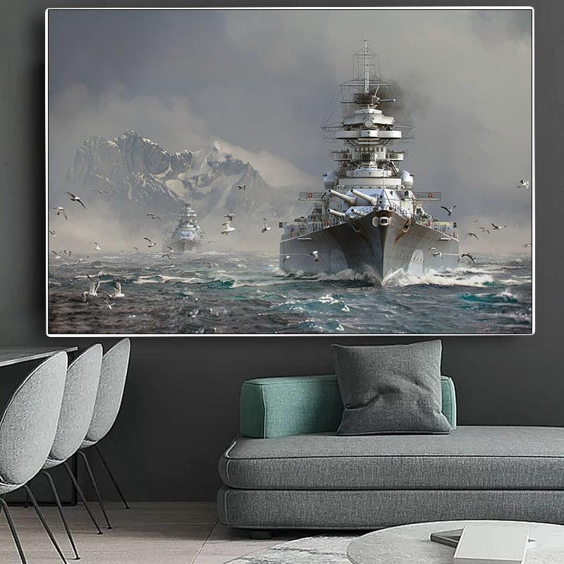 Arthia Designs - Bismarck Class Battleship Canvas Art - Review