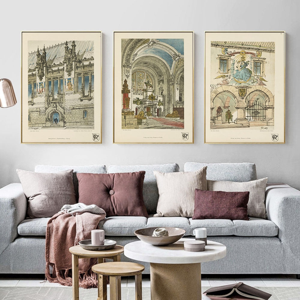 Arthia Designs - Vintage European Architecture Painting Canvas Art - Review