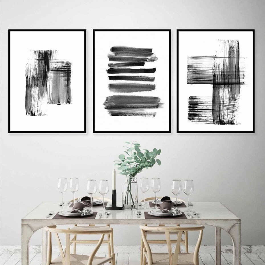 Arthia Designs - Abstract Brush Strokes Black Ink Canvas Art - Review