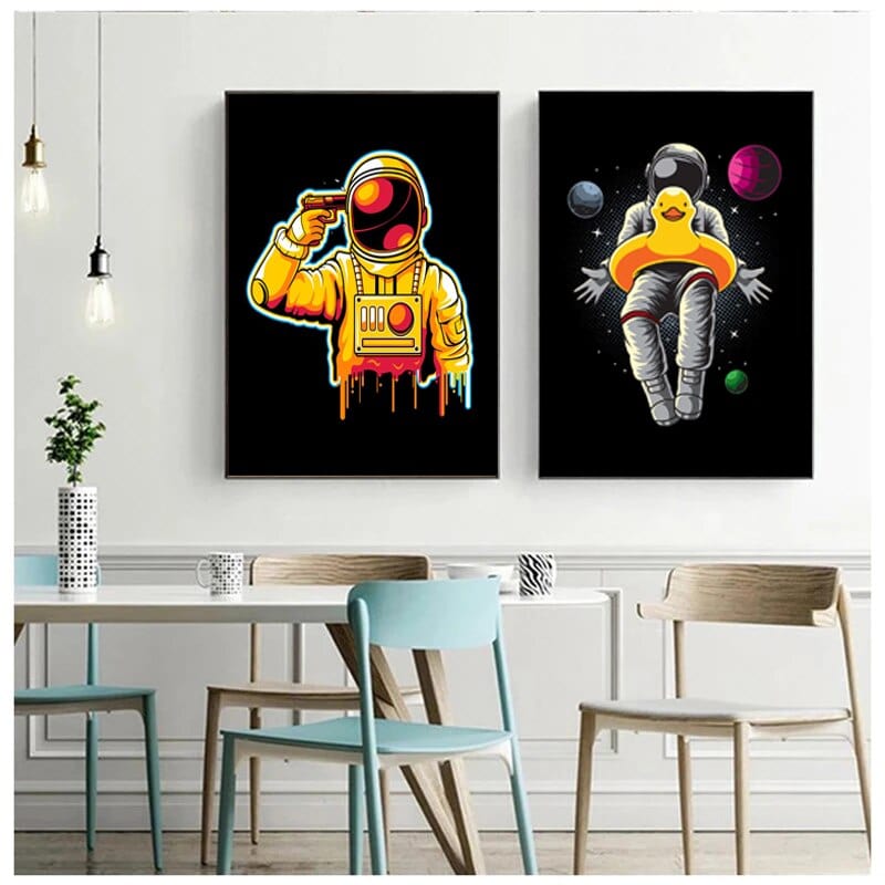 Arthia Designs - Various Funny Astronaut Painting Canvas Art - Review