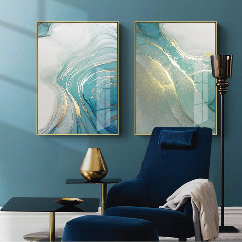 Arthia Designs - Abstract Luxury Blue Ocean Canvas Art - Review